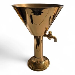 Vintage Saxton Brass Trophy Beer Stein w/ Spigot | Mid Century Barware